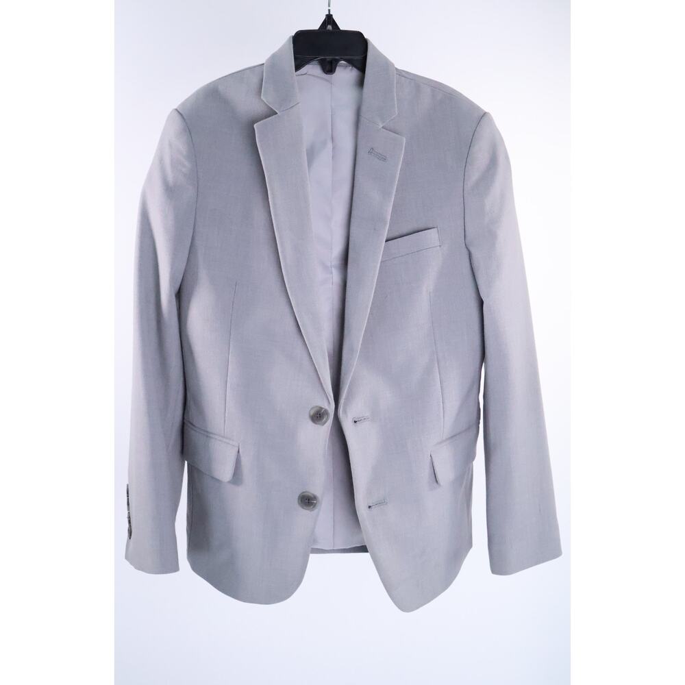 Calvin Klein Big Boys Grey Slim Fit Stretch Suit Jacket, Size 10 $110